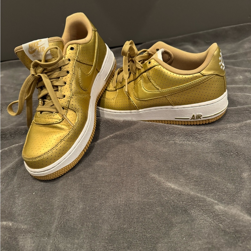 Nike Women’s Metallic Gold Air Force 1 Sneakers